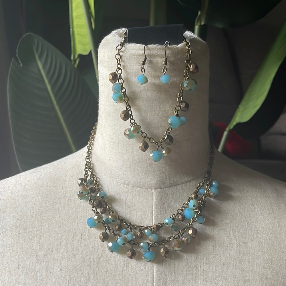 Blue & Bronze Jewelry Set